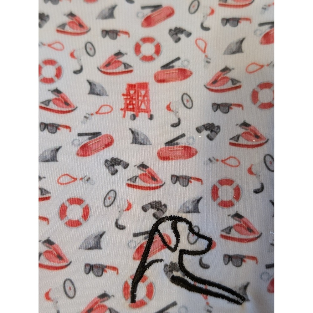 NWT Rhoback Men's XL The Lifeguard Performance Golf Polo White Red - Picture 2 of 2